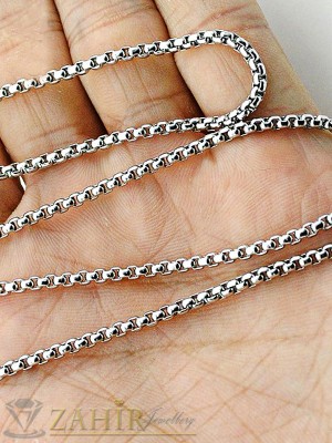 Много тънък 3 мм мъжки стоманен ланец, дълъг 60 см, супер качество,не си променя цвета - ML1148