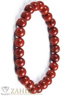 Ръчно изработена гривна от естествен ахат кафяв 8 мм топче, 7 размера - GA1108