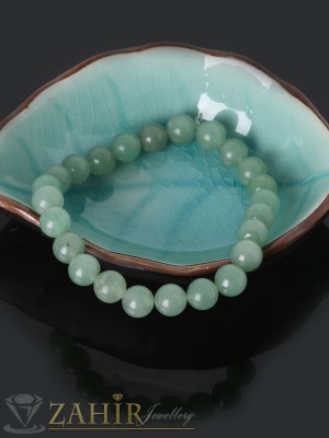 Ръчно изработена гривна от естествен камък бледозелен авантюрин  мм, 3 размера - GA1125