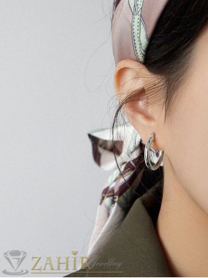 Стоманени малки обеци 2 см тип халка най-висок клас стомана, английско закопчаване - O2199