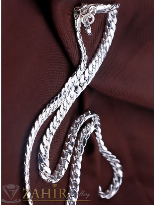 Дамски бижута - Впечатляваща верижка 55 см от висококачествена неръждаема стомана змийска плетка,широка 0,7 см - K1689
