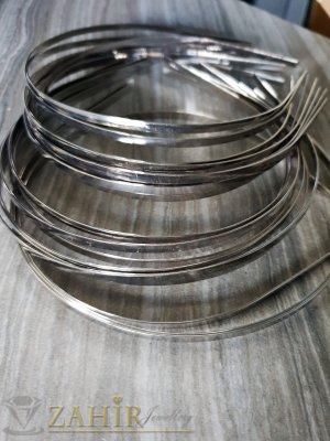 Сребриста метална диадема, лъскава - D1117