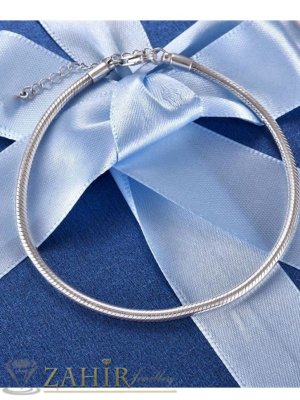 Змийска плетка на гривна от неръждаема стомана, кръгла  широка 0,3 см ,високо качество , дълга 19 см и удължител 4 см - G2084