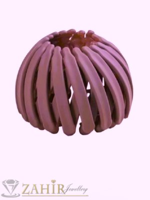 Ефектна щипка тип гнездо за опашка или кок в цвят много тъмно лилав мат , размери 6 на 6 см, разтваря се до 12 см  - ST1267