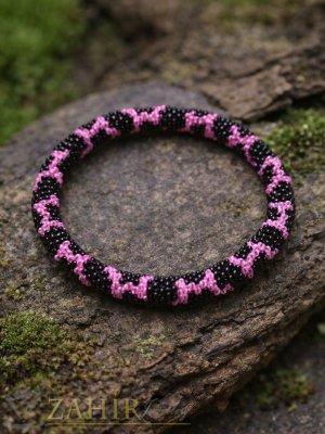 Плетена гривна звезда на една кука от оригинални чешки стъклени мъниста - N1010