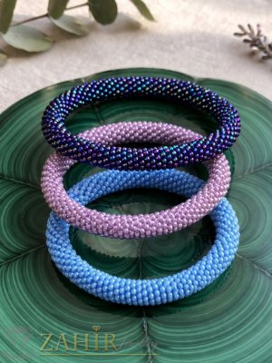 Гривна от оригинални чешки стъклени мъниста Preciosa Ornela плетени на една кука, 3 варианта- N1015