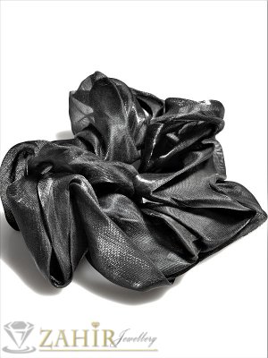 Черен сатенен ластик за коса - L1070